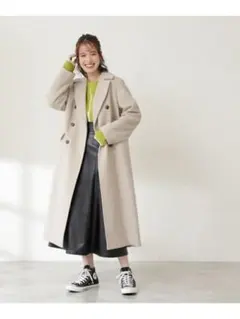 N. ビーバーメルトンロングチェスターコートMホワイト