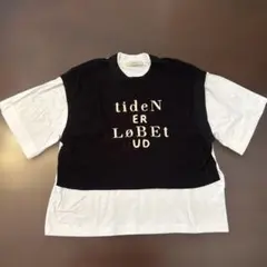 BLANC basque レイヤード風 ロゴTシャツ ブラック ホワイトのサムネイル