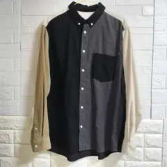 冬物SALE中!!コーデュロイ パネルデザイン 長袖シャツ