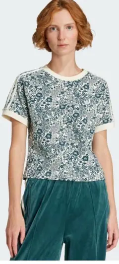 未使用★アディダスadidasリバティ花柄プリント 半袖Tシャツ★Mのサムネイル