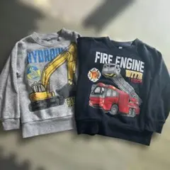 重機・消防車デザイン トレーナー 100cm