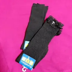 新品 ハイソックス 2足 15cm～20cm 黒 メッシュ レース 女 スクール