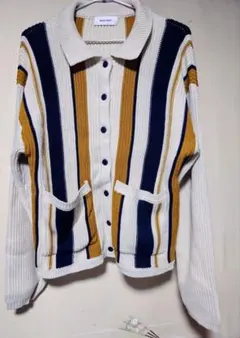 美品！モノマート ストライプニットカーディガン サイズ フリー 送料無料！