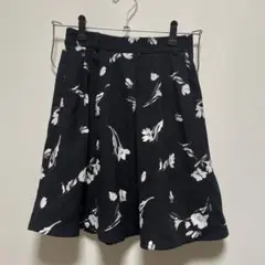 Heather/ヘザー フレアミニスカート 花柄 黒