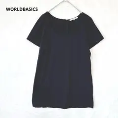 ワールドベーシック／Tシャツ 半袖 シンプル ボタン 無地 コットン 日本製のサムネイル