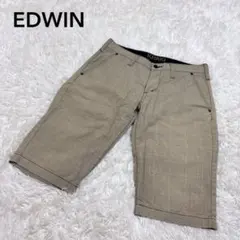 【エドウィン】KHAKI ギンガムチェック クロップドパンツ 7分丈 Mサイズ