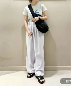 ローリーズファーム　パープル　ナイロンパンツ
