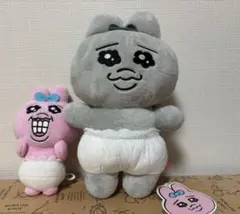 おぱんちゅうさぎ ぬいぐるみセット（モノクログレー、歯茎）