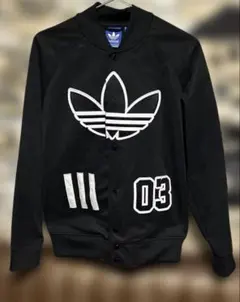 アディダス adidas スタジャン 黒/白 オリジナルス Ｌサイズ adidas Originals スタジャン風ジャケット ブラック ホワイト