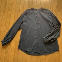 【極美品 】トゥモローランド ストレッチブロード ピンタックブラウス　ネイビー