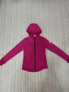 adidas レディース　ピンク フード付きジャケット