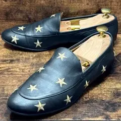 ☆即発 DIANA 星刺繍 レザー ローファー 日本製 ブラック 23.5cm