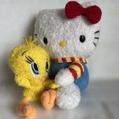 ハローキティ　ツイーティー　コラボ ぬいぐるみ　15×15センチ　タオル地