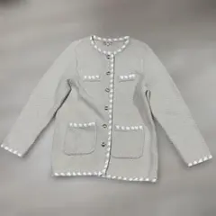 アプワイザーリッシェ 配色デザインニットジャケット