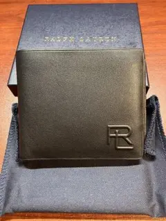 【新品未使用】ラルフローレン 二つ折り財布 ブラック レザー 薄型 箱付き