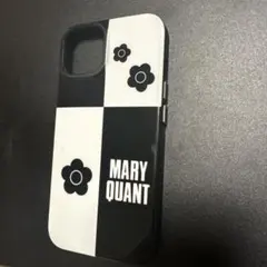 iPhone14 MARY QUANT モノクロ花柄ハードケース