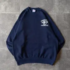 90s USA製 JERZEES スウェット プリントロゴ 紺 XL A561