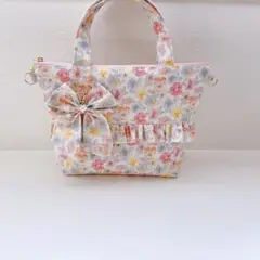 【現品限り】リバティ　シンクオブミー　リボンチャーム付きバッグ