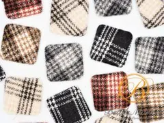 S-148【各2個×5色】チェック柄カボションアソートスクエア＊28㎜【10個】