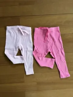 ZARAキッズベイビー80cm 濃いピンク薄いピンクリブスパッツ未使用ザラ