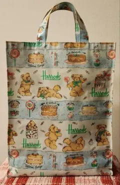 ハロッズ トートバッグ クマとケーキデザイン