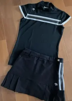 ⭐️美品⭐️デサントゴルフ　モックネック　スカート　セットアップ　黒