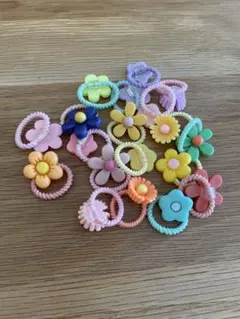 iijo カラフル花ヘアゴム キッズ 可愛い