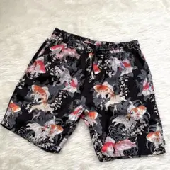 CLUCT CLOTHING クラクト 金魚柄 ハーフパンツ XL 黒 和風のサムネイル