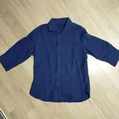 roshell ネイビー ボタンアップシャツ 長袖シャツ