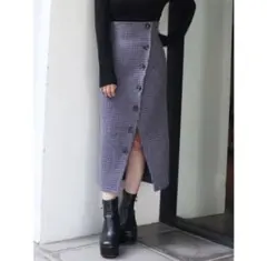 MURUA チェック柄 ボタン付きタイトスカート