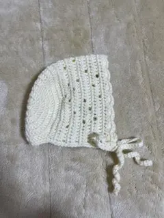 ベビーボンネット　ハンドメイド　帽子　かぎ針編み　手編み　子ども