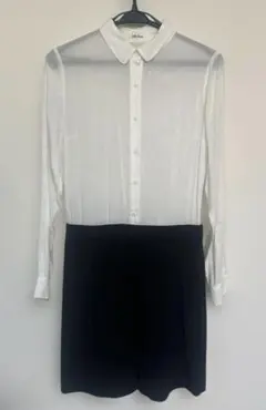 Mila Owen ミラオーウェン シャツドッキングワンピース バイカラー F