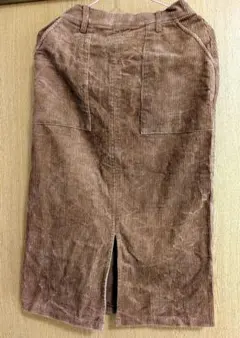 ブラウン コーデュロイ タイトスカート M