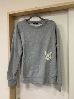 値下げOK 超希少BALMAIN グレー クルーネック クラッシュトレーナーのサムネイル