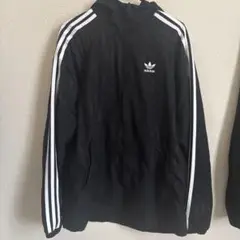 adidas ブラック ナイロンジャケット L