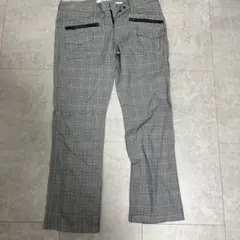 グレー チェック柄 スポーツパンツ