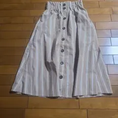 ストライプ フレアスカート ゴムウエスト