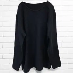 【 Adam et Ropé 】 メンズ薄手セーター　ブラック　(Ｌサイズ)