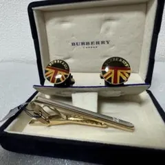 美品 Burberry バーバリー 国旗 カフス ゴールド タイピン