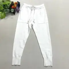 ZARA KNIT 　ホワイト ジョガーパンツ ドローストリング USA →S