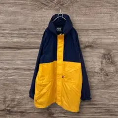 【HELLY HANSEN】バイカラーナイロンジャケット イエロー ネイビー