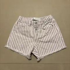 ZARA kids パープルストライプ柄　短パン