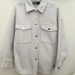 ZARベージュフリースシャツジャケット Mサイズ