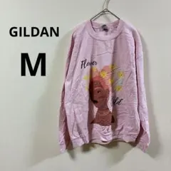希少✨ギルダン スウェット トレーナー 裏起毛 ピンク M フラワーチャイルドのサムネイル