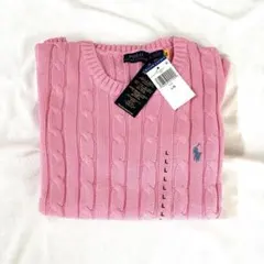 正規品 可愛い♡ ポロラルフローレン 半袖 Lサイズ ケーブルニット ピンク
