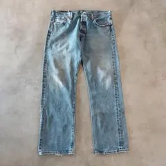 リーバイス501 Levis W34 ブルーデニム 青 古着 ヒゲ 20748