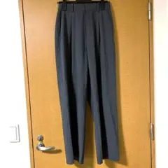 ユニクロ タックワイドパンツ　丈長め　グレー