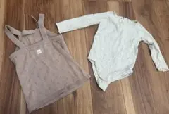 100%コットンワンピース ピンク 80cm女の子　長袖肌着