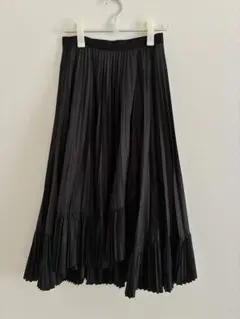 journal standard ブラック プリーツ ロングスカート フリル付き