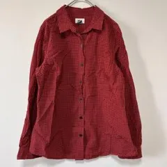 オールドネイビー シャツ レギュラー 長袖 ギンガムチェック S 赤 綿